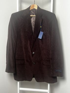 Club Room Corduroy Sport Coat 46L Brown Tall NWT